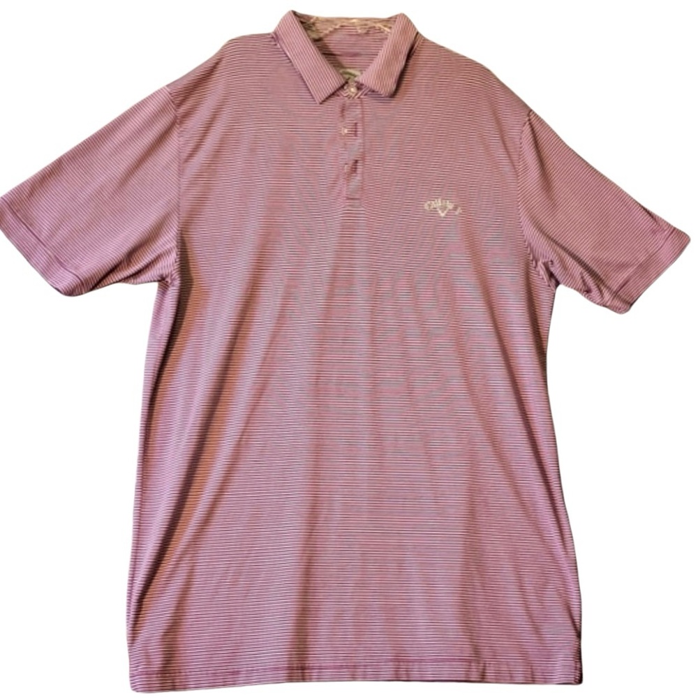 Callaway Polo Shirt Red Striped Mens Size XL Golf